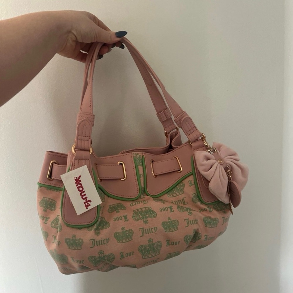 Juicy Couture Pink and Green Shoulder Bag